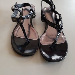 Etienne Aigner Black Thong Womens Shoes  Size 9